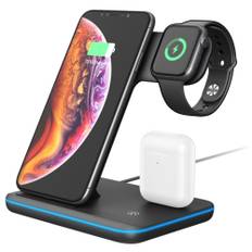 Z5 15W 3-in-1 Wireless Charger, Watch Smartphone Earbuds Multi-function Desktop Stand Magnetic Wireless Charging - Black