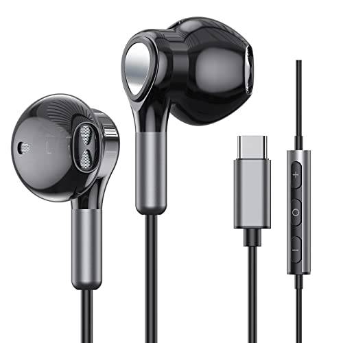 USB C Kopfhörer für Samsung Galaxy S26 S25 S24 S23 S22 S21 A56 A55 Kopfhörer USB C mit Mikrofon In-Ear Kopfhörer mit Kabel Ohrhörer USB Typ C für iPhone 17 16 15 iPad Pro Air 5 Mini 6 Google Pixel 9