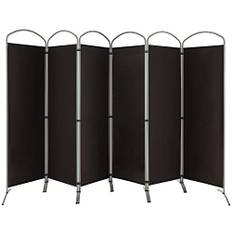 COSTWAY 331 x 188 cm rumsavdelare skiljevägg, vikbar och avtagbar, insynsskydd 6 delar, innerrumsavdelning, av tyg, för mer avskildhet och flexibilitet (brun)