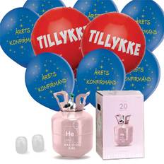 Helium Kit med Konfirmationsballoner, Blå & Hvid – Skab magi til den store dag