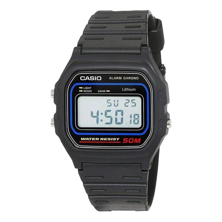 Casio Vintage W-59-1VQES Chronograph Black Resin Strap Watch - W1728