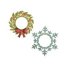 Tim Holtz Sizzix Thinlits Dies - Wreath & Snowflake 664210