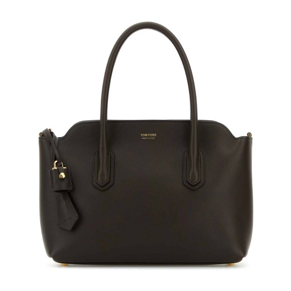 Tom Ford Natural Grain Leather Medium Top Handle - Tasker - Dame - Brun - ONE SIZE - Læder