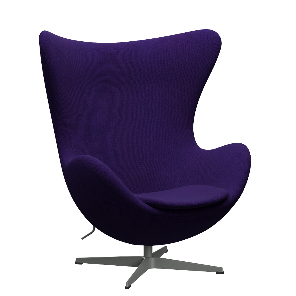 3316 Ægget loungestol, stel i silver grey af Arne Jacobsen Hallingdal - 702 Purple - Jacobsen Plus