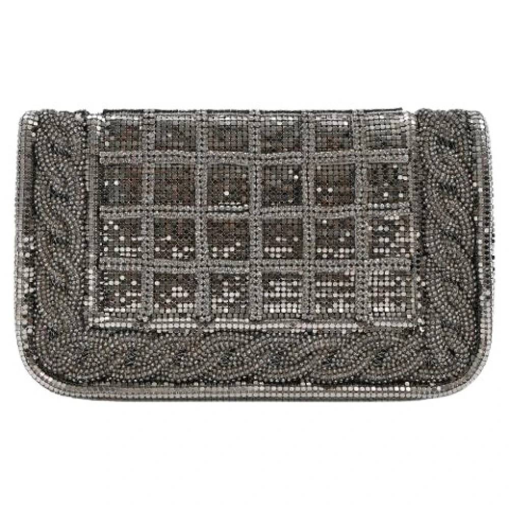 Balmain Pre-owned Pre-owned Crystal-Embellished Clutch Bag - Vintage - Dame - Grå - ONE SIZE -
