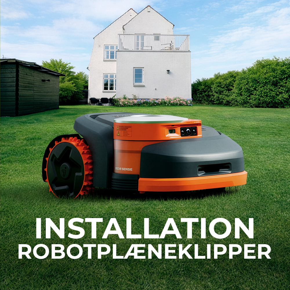 Installation af robotplæneklipper i Nordsjælland Robot fra R1 - installation i have op til 1000 m2