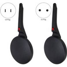 Topp elektrisk crepe maker pizza maskin non-stick grillpanna, svart