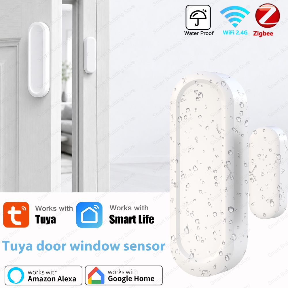 IP65 Tuya Zigbee WiFi Door Window Magnetic Sensor Wireless Connection Smart Home Protection Waterproof Door Detectors Automation