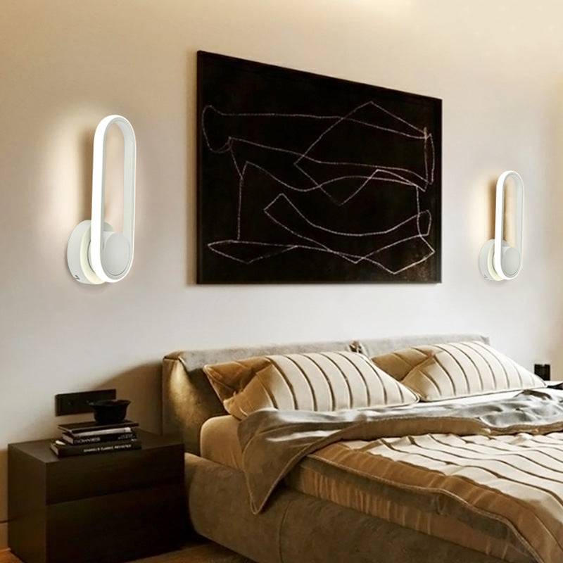 Bedside Bedroom Wall Lamp Indoor Rotatable Acrylic Led Wall Lamp - White