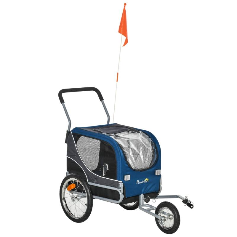 2i1 cykelvagn blå/grön 122x58x74 cm