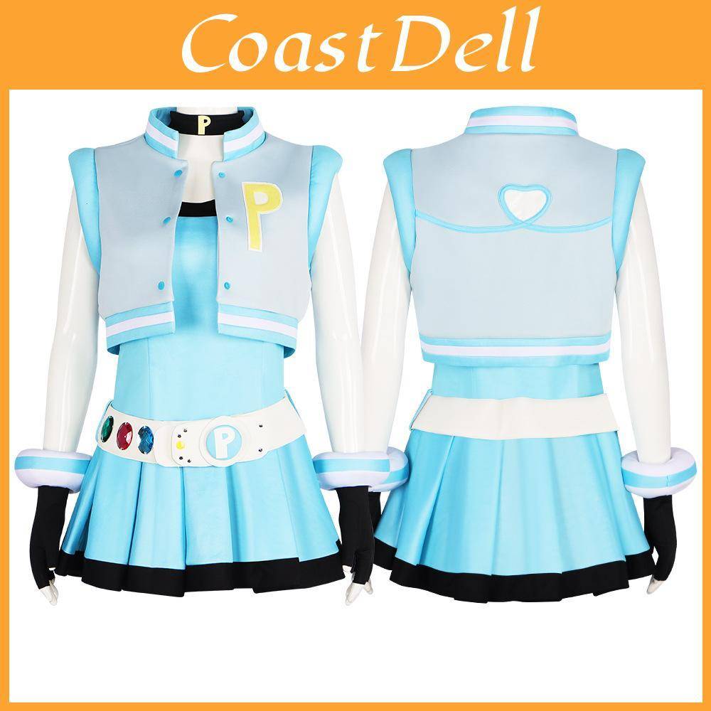 Färgglatt Polyester Powerpuffpinglorna Cosplay-dräkt Perfekt För Halloween Eller Scenframträdanden cm