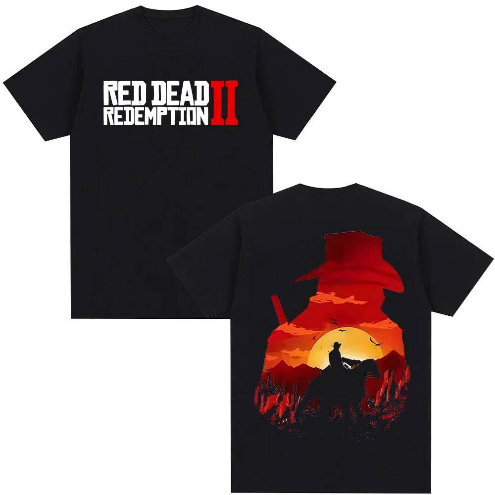 Red Dead Redemption 2 Spelare Grafiska T-shirts Män Kvinnor Gotisk Kortärmad T-shirt Y2K Mode Högkvalitativ Bomulls T-shirt cm