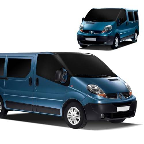 MaxEarn för Renault Trafic 2001–2014 bil vindruteskydd, 600D vattentätt solskydd vindrutan termomattor, mörkläggning anti-UV/frost/Ice/damm linda skydd för Opel Vivaro
