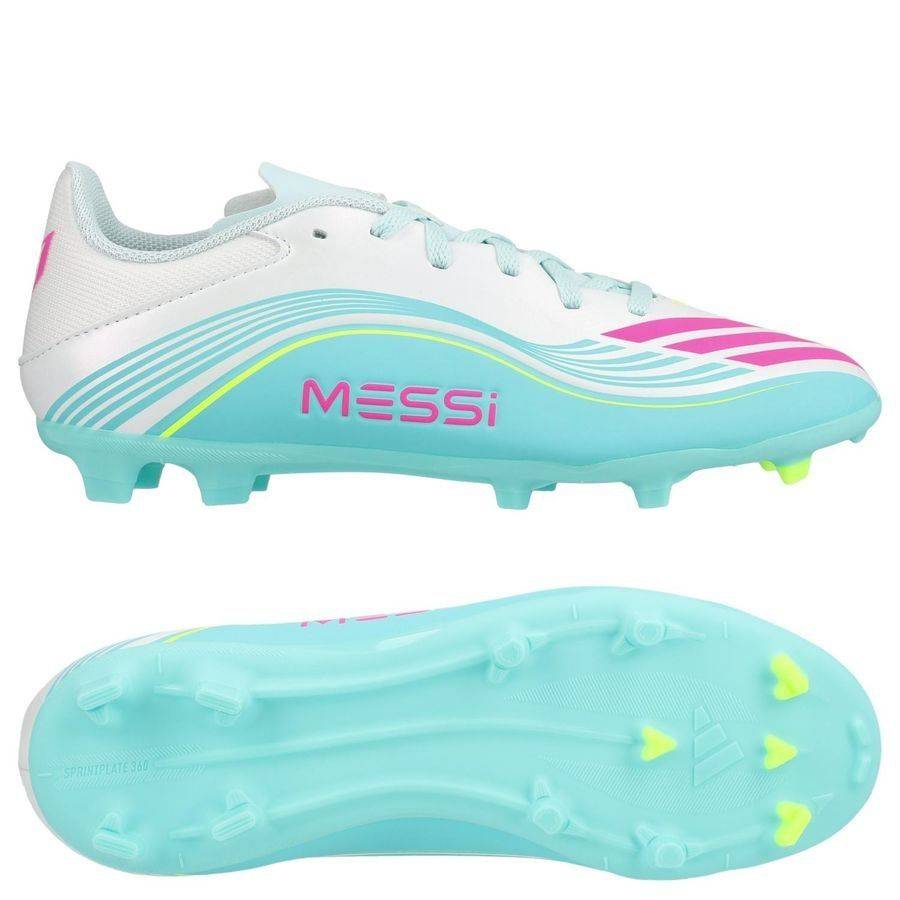 adidas F50 Messi League Fg/ag Aurora Radiante - Vit/lucid Pink/flash Aqua Barn - ['Turkos'] (30½)