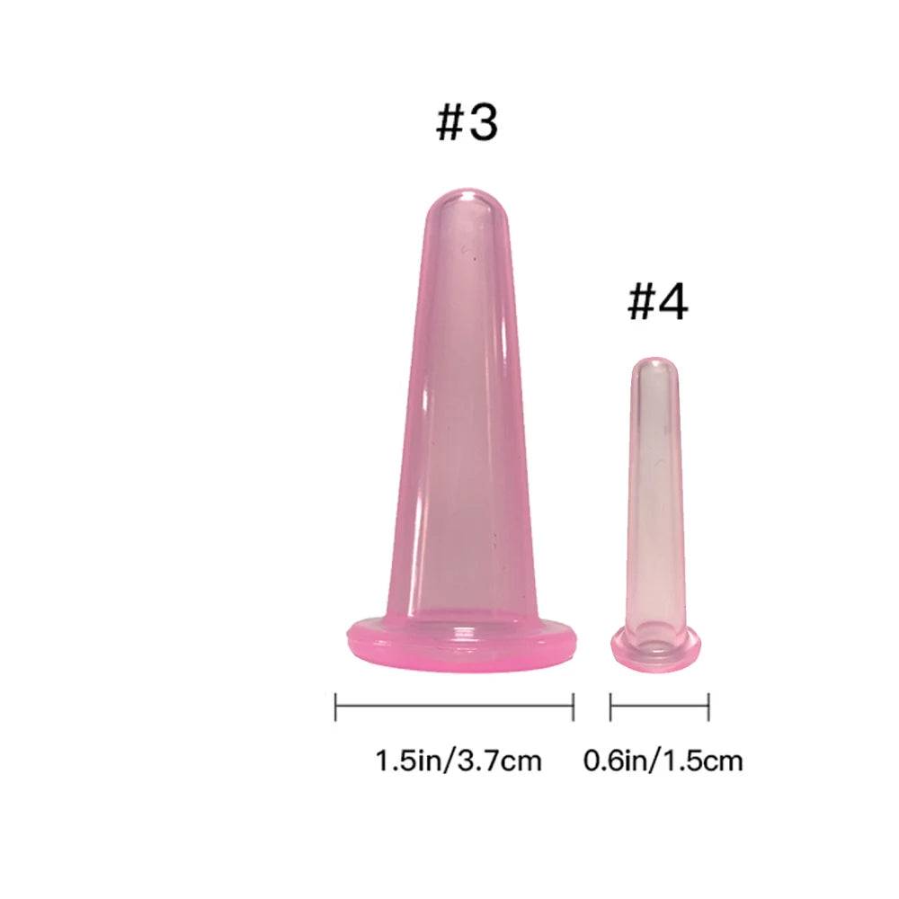 Silicone Vacuum Cupping Massage Jars Anti Cellulite - Pink-set 34