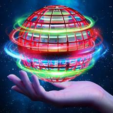 Fliegender Ball, ANOEPUY Flying Orbi Ball Für Kinder, Magischer Hover Ball mit RGB Licht, Fly Spinning Boomerang Ball Fliegendes Spielzeug Für Jungen Mädchen Geschenke ab 6-12 Jahren(Rot)