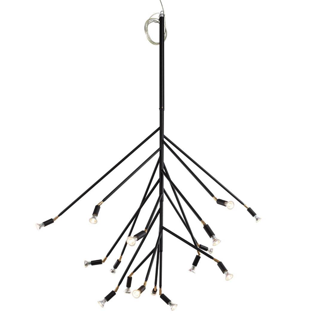 Kvist 16 taklampa - Takkrona i skulptural design | 5 alt. | Färg: Lackerat stål - Svart RAL 9005 | Ljuskälla: Ingår - E14 LED | 2700 K | 350 lm (50329)