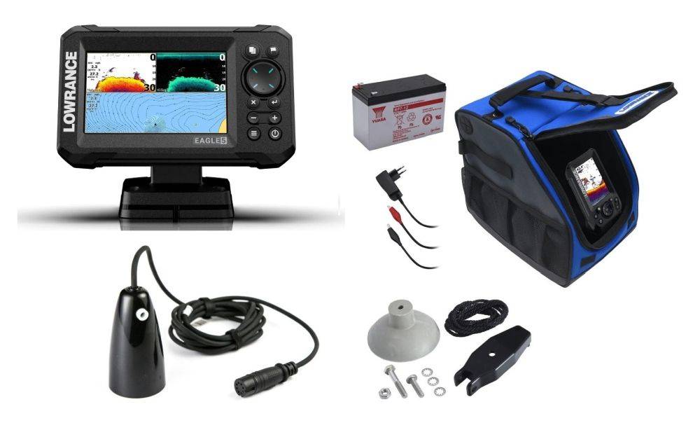 Ekolod Lowrance Eagle 5 SplitShot HD, All Season Kit (Vinter/Sommar Kit)