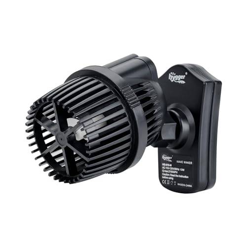 Hygger 3937LPH Akvarium Wave Maker pump med stark magnetisk sugbas, extremt tyst, 360 graders roterande munstycke, för 75 l sötvattentank, 5 W