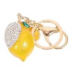 WRITWAA Lemon Keychain Lemon Earrings Cute Keychain Charms Ananas Nyckelring Lemon Slice Charm Keychain Citrus Keychain Kvinnor Key Chain Bottle Opener Keychain Key Ring Yellow Alloy