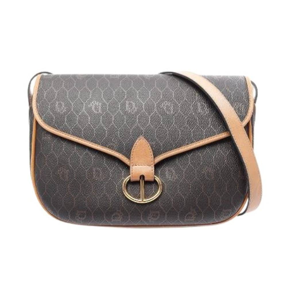 Dior Vintage Pre-owned Honeycomb PVC Coated Canvas Leather Shoulder Bag - Vintage - Dame - Brun - ONE SIZE - Uld