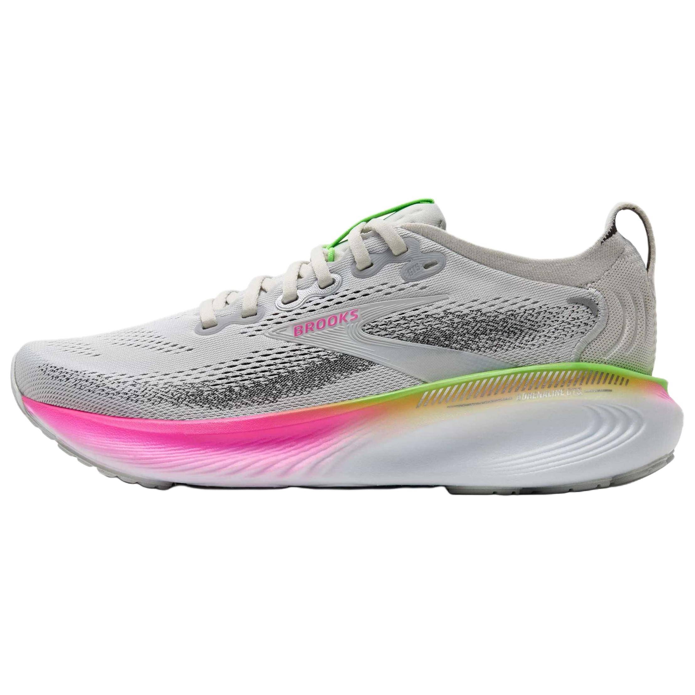 Brooks Adrenaline GTS 25 Bekväma Mjuka Andningsbara Stödjande Vardags Löparskor Dam Sneaker Grå Rosa 120443-1B-053 cm gray
