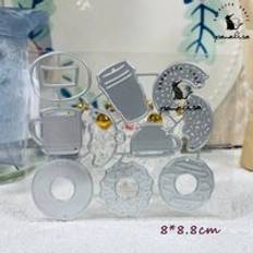 Panalisacraft vintage taggar metall sk&#xE4;rformar set runda kugghjul sk&#xE4;r form scrapbooking album papper kort hantverk pr&#xE4;gling dekoration - Donut dies upps&#xE4;ttning