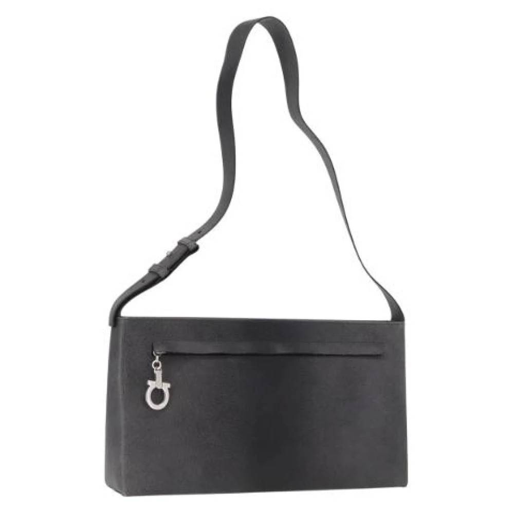 Salvatore Ferragamo Pre-owned Pre-owned Shoulder Bag - Vintage - Dame - Grå - ONE SIZE - Uld
