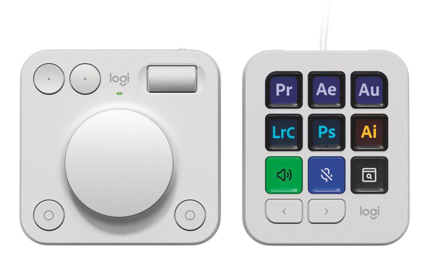 Logitech MX Creative Console Tastatur - 2.4G/BT/Trådet - Lys Grå