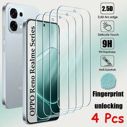 4 st. härdat glas kompatibelt med OPPO A6 A5 A3 Pro A80 A60 A40 A79 A78 A77 A59 A58 A57 A18 A17 A16 Reno 12 13 14 Pro F FS12F 13F 14F 12FS 13FS 14FS R - Genomskinlig (Multi-size)