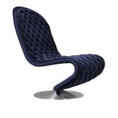 Verpan - System 1-2-3 Lounge Chair Deluxe Hallingdal 65, Col. 674, Round Base, Brushed Aluminium - Fåtöljer - Verner Panton - Röd - Metall/Textilmaterial/Skum