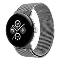 Astorgos Metal Mesh Loop Compatible with Google Pixel Watch 3 41mm Strap/Pixel Watch 2 Strap/Pixel Watch, Stainless Steel Mesh Replacement Band with Magnetic Clasp for Women Men, Space Gray