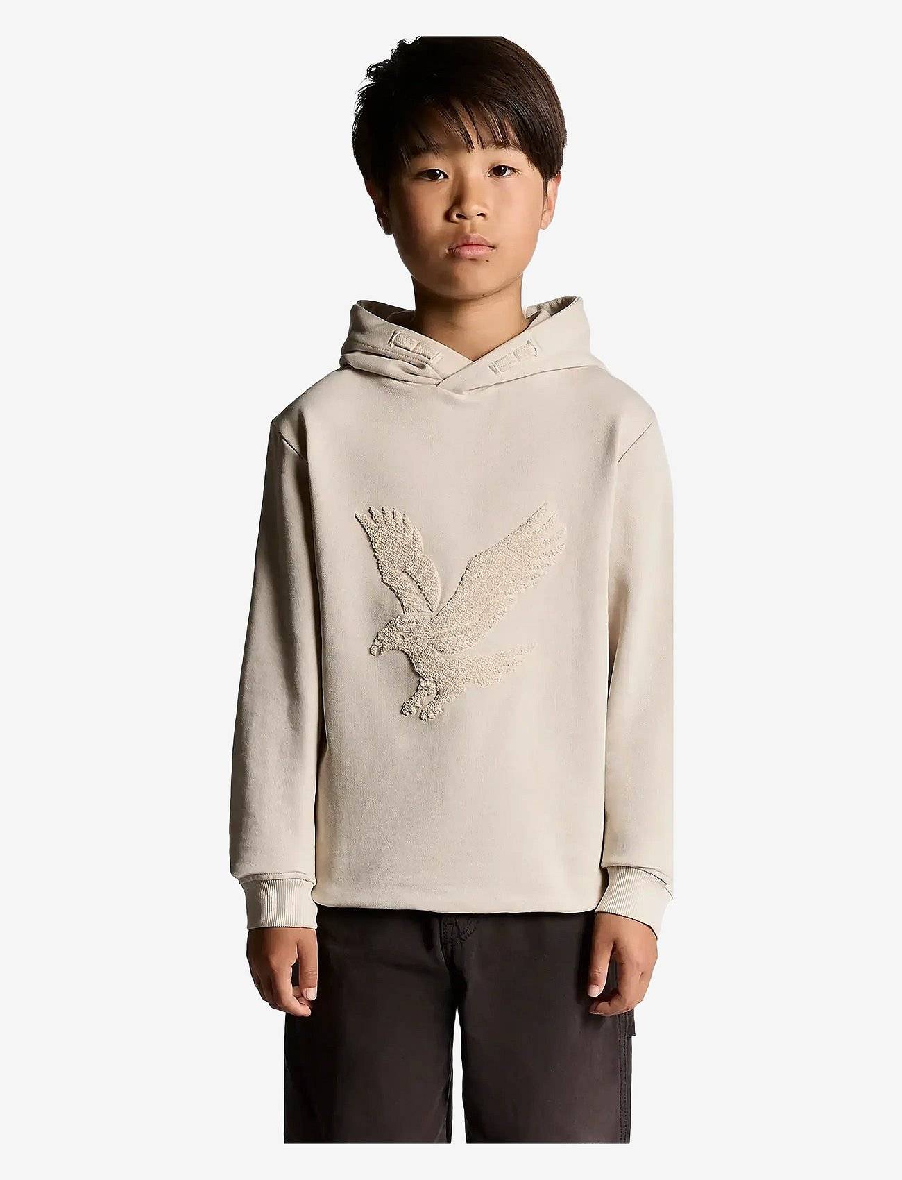 Lyle & Scott Towelling Eagle Pullover Hoodie - Beige - 110-116