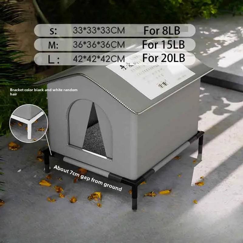 Foldable Pet Cave House for Cats & Small Dogs - Set Grey / 33X33X33cm