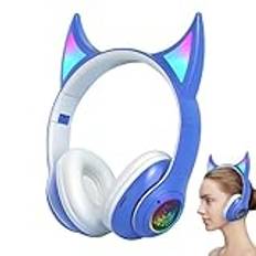 Wireless Headphones | Devil Cat Ear Cordless Gamer Headphones | Compact Wireless Headphones | Adorable Devil Cat Ear Headphones | Lightweight Over-Ear Headset | Portable Headphones For Men & Women