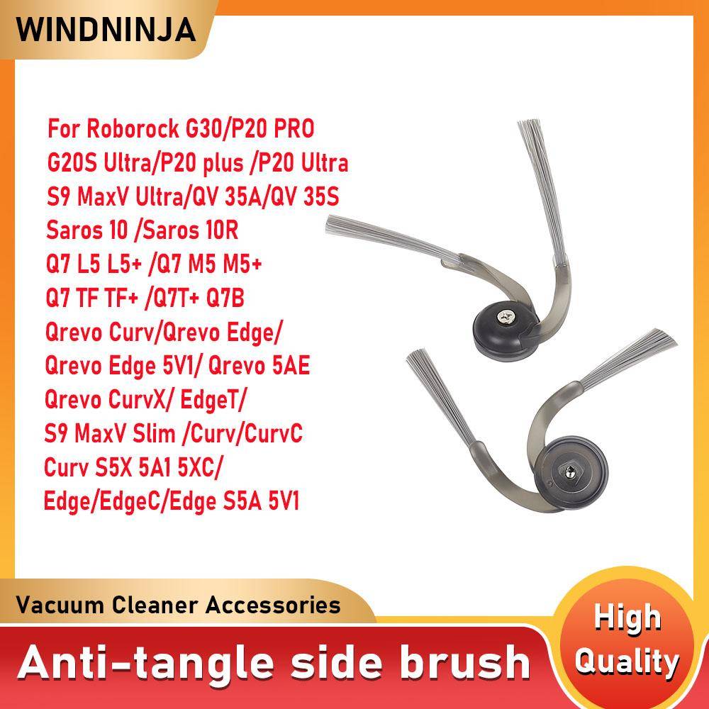 Sidoborste för Roborock Saros 10 10R Q7 L5 L5+ /Q7 M5 M5+ /Q7 TF TF+ /Q7T+ Q7B /Qrevo Curv/Q revo 5AE/Qrevo Edge/5V1/P20 PRO/G20S Ultra Dammsugare lju