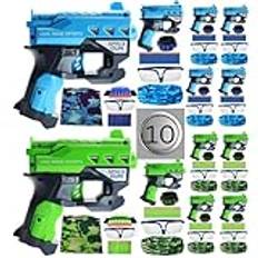 Wishery Accessoarer för nerf festtillbehör - 10 barn. Pojkefödelsedagsfestfavoriter. Leksakspistol, ansiktsmask, skumpilar, skyddsglasögon och armband. Ålder 4+