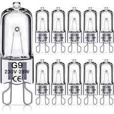 G9 Halogenpærer 28W, 230V, 10-pak