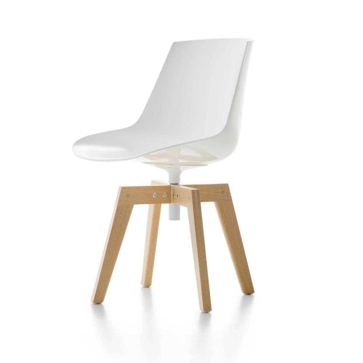 Mdf Italia Flow Chair - 4 Træben - White / Lys Eg