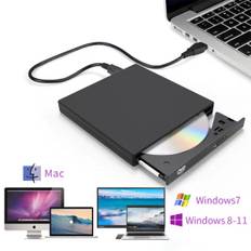 Ekstern Blu-ray DVD-drev 3D, USB 3.0 og Type-C Blu-ray CD DVD-læser Slim Optisk Bærbar Blu-ray-drev til Macbook OS Windows Xp/7/8/10, Laptop