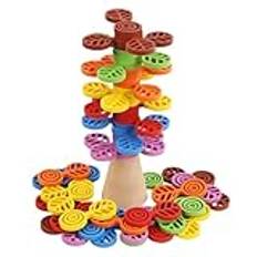 Wlikmjg Rainbow Trees Stack Blocks,Stack Rainbow Tree,Färgglada kreativa staplingsblock Förskoleleksaker - Staplingsstenar av trä, balansblock för barn för interaktion mellan föräldrar och barn