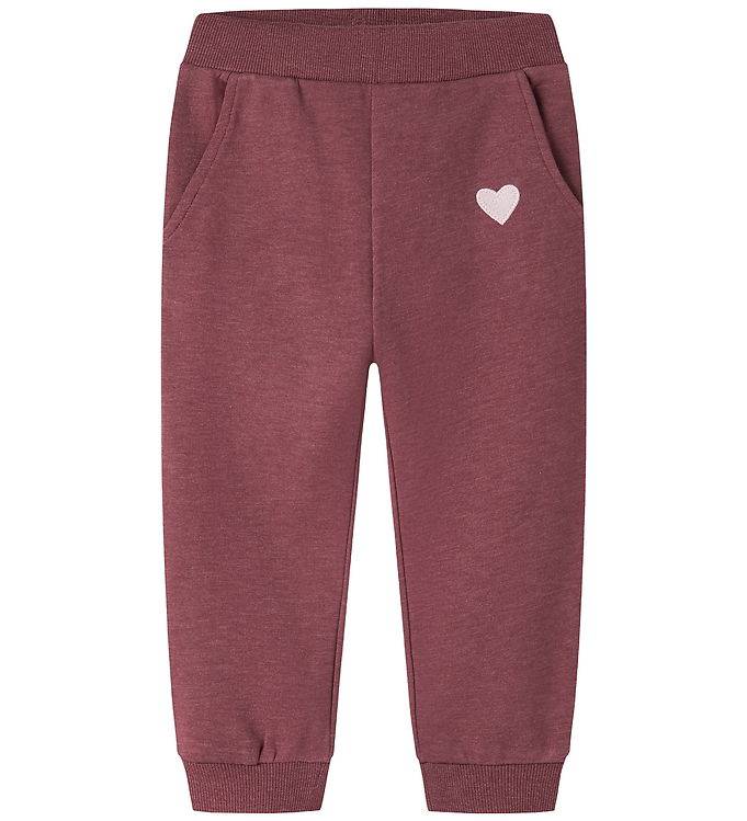 Name It Sweatpants - NmfVima - Wild Ginger/Heart Broderi - Name It - 6 år (116) - Sweatpants