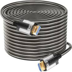 Siwket 8K HDMI Glasfaserkabel 50M, Stahlpanzerung Optisch HDMI 2.1 Kabel 48Gbps Ultra High Speed 8K@60Hz 4K@120Hz Dynamic HDR eARC Dolby HDCP 2.2&2.3 für HDTV/Projektor/Heimkino/TV-Box/Gaming-Box