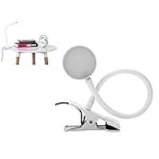 Make Up Tattoo LED-lampa med klämma, salongbordslampa, LED-klämlampa läslampa klämma skrivbordslampa bordslampa USB för precisionsarbete, smink, tatuering, läsning (silver)