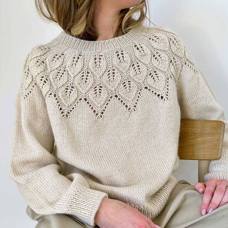 Strikkekit Ella Sweater fra Le Knit i Alpakka uld garn - 2XL: 14 nøgler garn