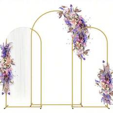 1 set ballongstativ med rektangulär båge, metallbåge för födelsedag, bröllop, brudfest, examen, årsdag, dop, sommar, temafest, heminredning, alla hjär - Guld (Multi-size)