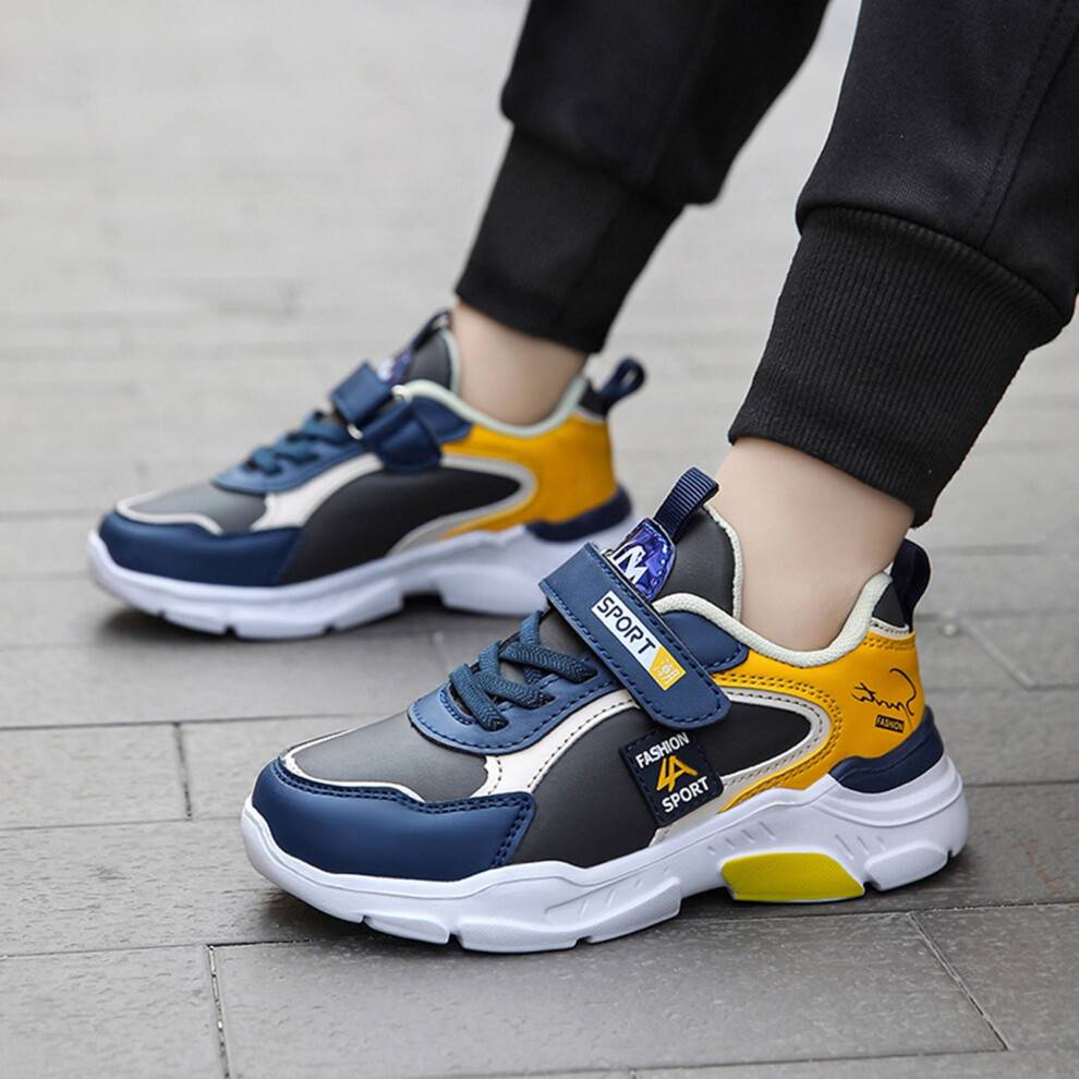 YOUSNH Drenge Pigesko Børn Tennis Atletisk Løb Gang Lette Sneakers til Små/Store Børnesko Gul3