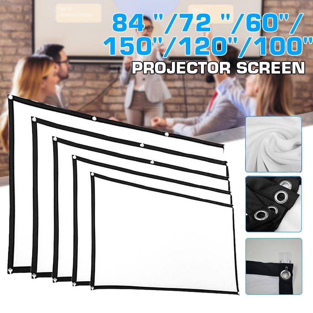 16:9 3D Vikbar 60/72/84/100/120/150tum 16:9 HD Projektorduk Anti-veck Projektion Filmer Duk Ny