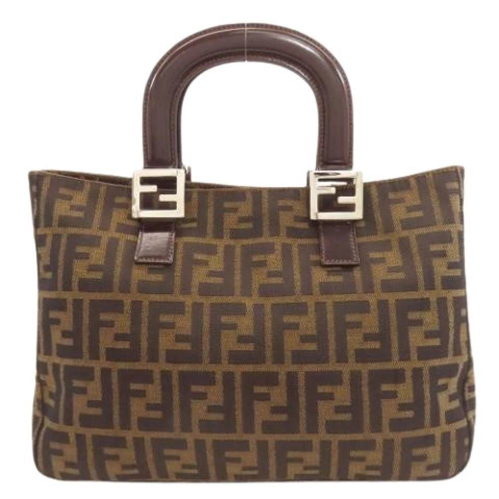 Fendi Vintage Pre-owned Vintage Canvas Tote Bag - Vintage - Dame - Brun - ONE SIZE - Læder