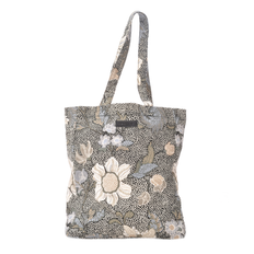 Ceannis Flower linen Tygväska Svart